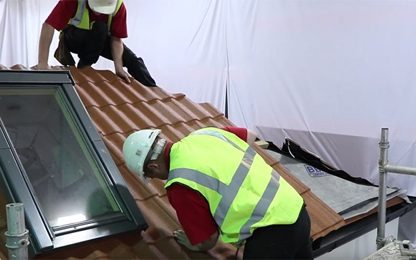 How to tile a roof with lightweight metal roof tiles: Fitting Pantile Hip and End Cap